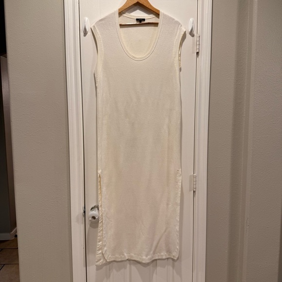 Massimo Dutti Maxi Sleeveless Dress Women’s S Ivory Slits Minimalist Capsule - Picture 1 of 10